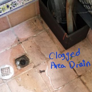 Clogged area drain
